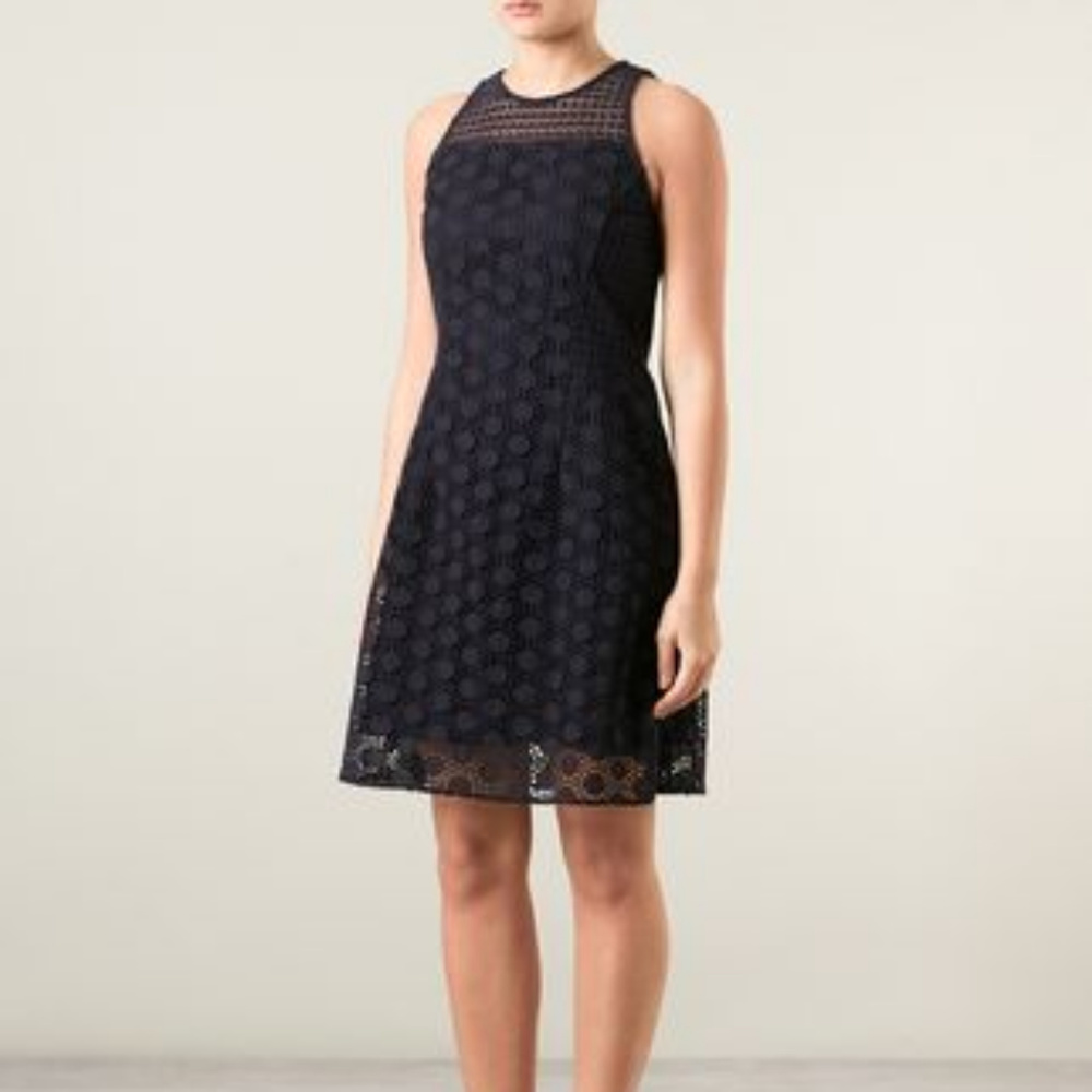 TORY BURCH Hallie Blue Eyelet Lace Dress
